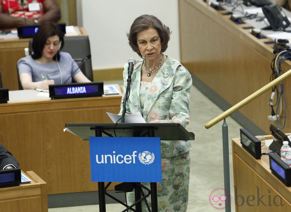 La Reina Sofía en la ONU tras la abdicación del Rey