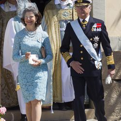 Los Reyes de Suecia en el bautizo de la Princesa Leonor de Suecia