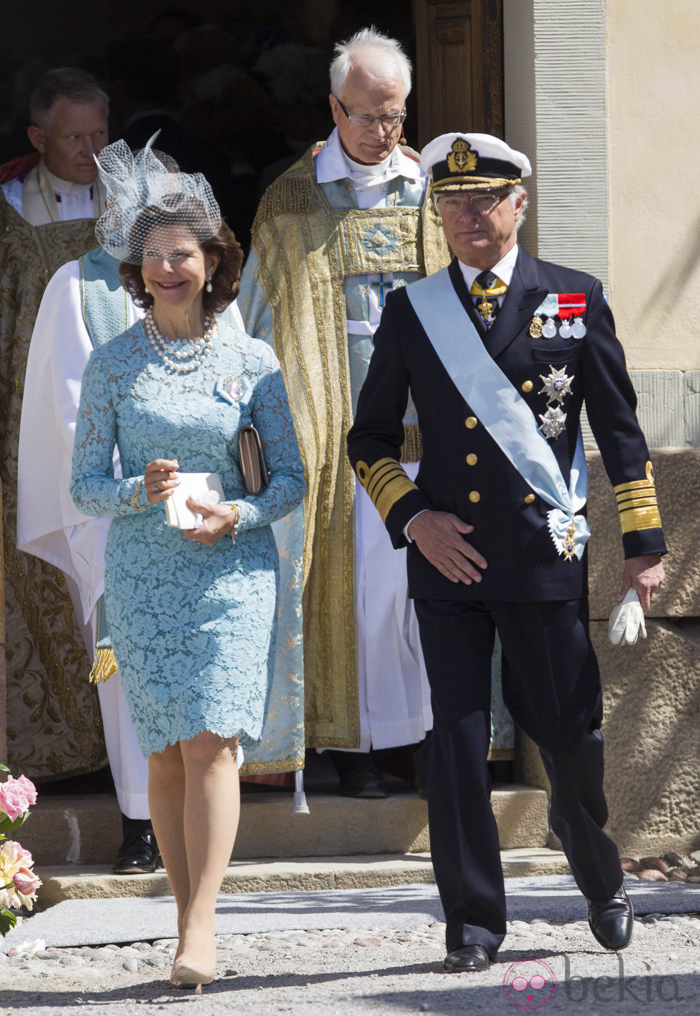 Los Reyes de Suecia en el bautizo de la Princesa Leonor de Suecia