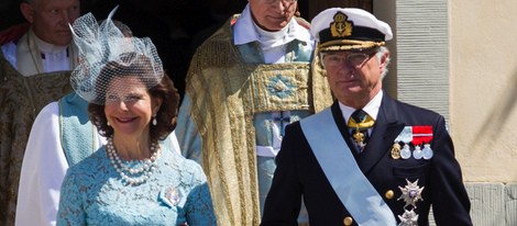 Los Reyes de Suecia en el bautizo de la Princesa Leonor de Suecia