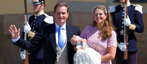 Magdalena de Suecia y Chris O'Neill tras bautizar a su hija Leonor