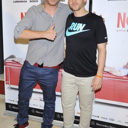 Manu Baqueiro y David Muñoz en el estreno de la obra de teatro 'El Nombre'