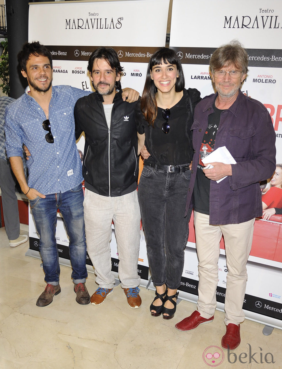 Bart Santana, Antonio Hortelano y Eloy Arenas en el estreno de la obra de teatro 'El Nombre'