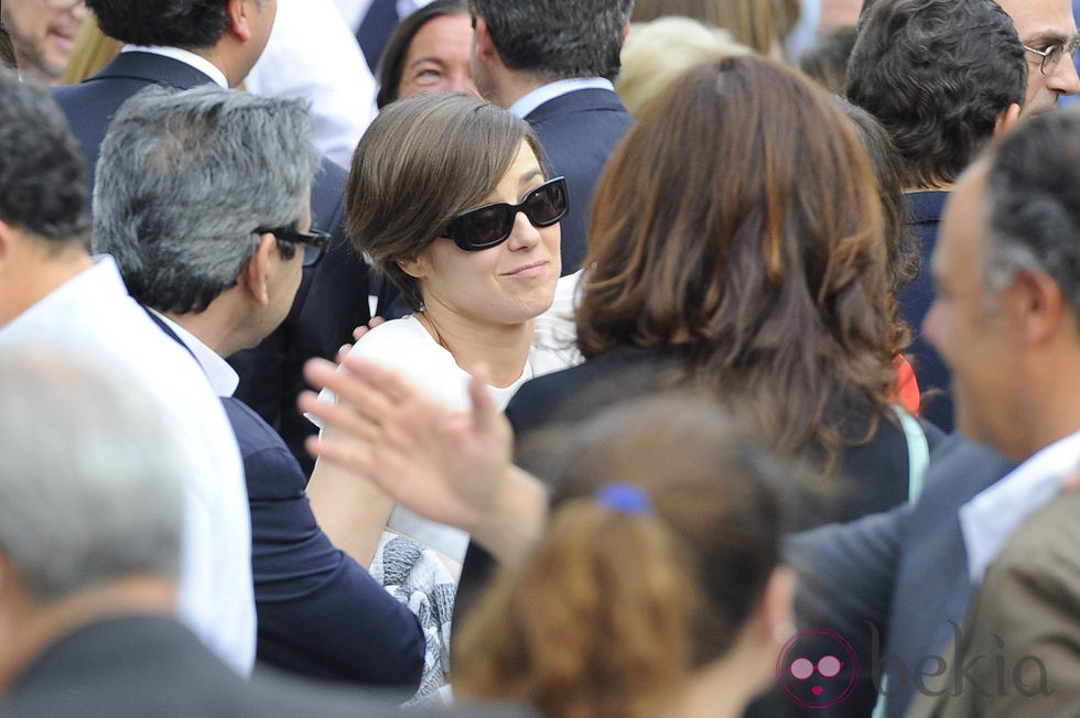 Itziar Ortega en el funeral de su exmarido Darío Barrio