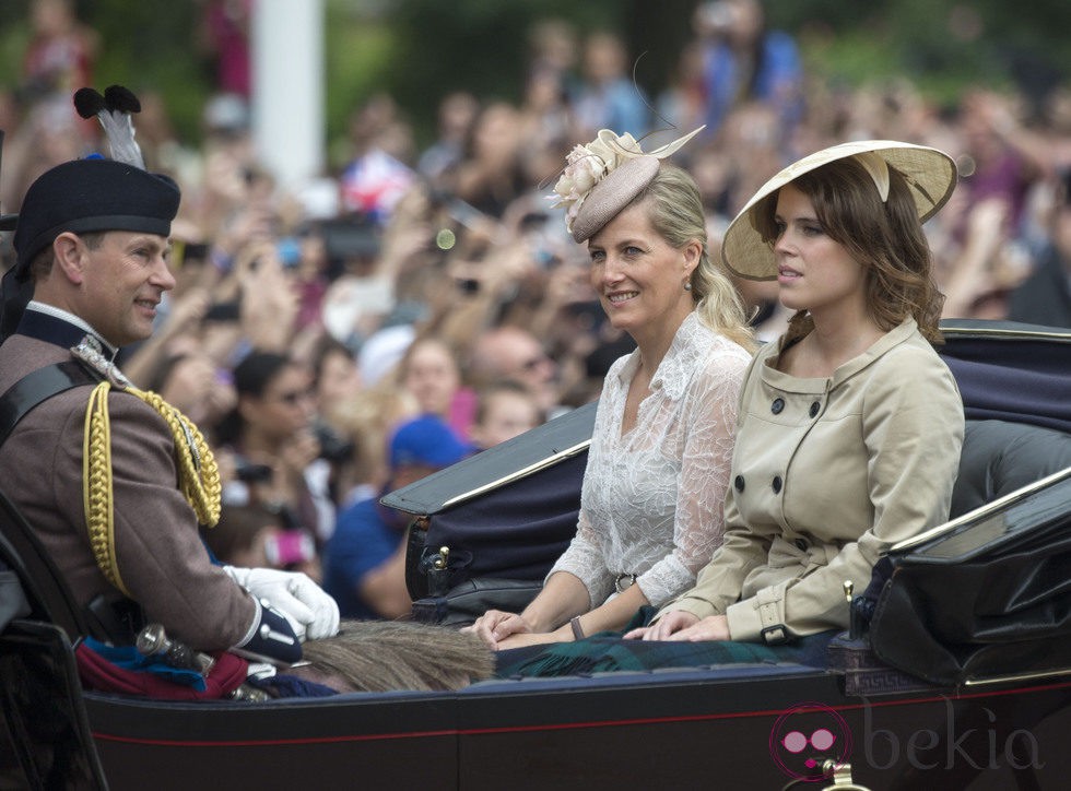 Los Condes de Wessex y Eugenia de York en Trooping the Colour 2014