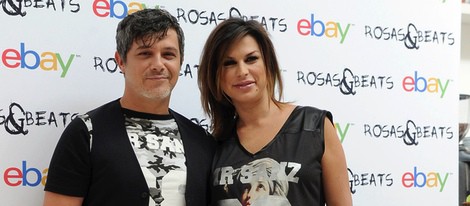 Alejandro Sanz y Raquel Perera en la presentación de su firma de ropa 'Rosas&Beats'