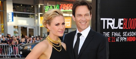 Anna Paquin y Stephen Moyer en la presentación de la última temporada de 'True Blood'.