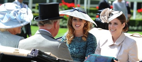 Las Princesas de York, el Príncipe Carlos y Camilla Parker en Ascot 2014