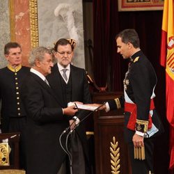 El Rey Felipe VI como Rey de España ante el presidente del Congreso y el presidente del Gobierno