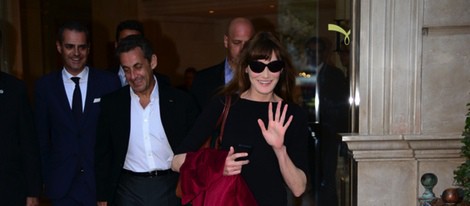 Carla Bruni con Nicolas Sarkozy antes de su primer concierto en Barcelona