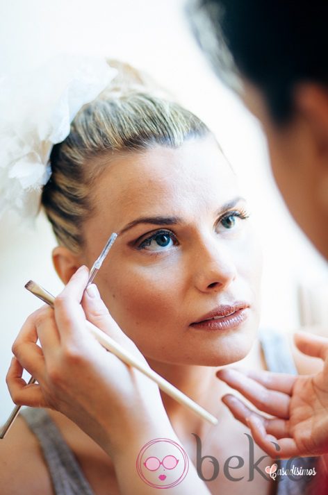 María Lapiedra, maquillada para su boda con Marc Amigó