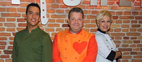 Yayo Daporta, Alberto Chicote y Susi Díaz en la presentación de la segunda edición de 'Top Chef'