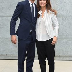 Fernando Llorente y Roberta Armani en el desfile primavera/verano 2015 de Emporio Armani en Milán