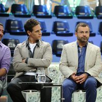 Christian Gálvez, Jorge Javier Vázquez y Raquel Sánchez Silva en la presentación de 'Acorralados'