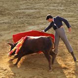 Jesulín de Ubrique toreando en la plaza de toros de Fuente del Maestre, Badajoz