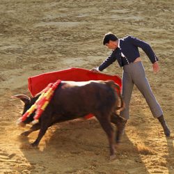 Jesulín de Ubrique toreando en la plaza de toros de Fuente del Maestre, Badajoz