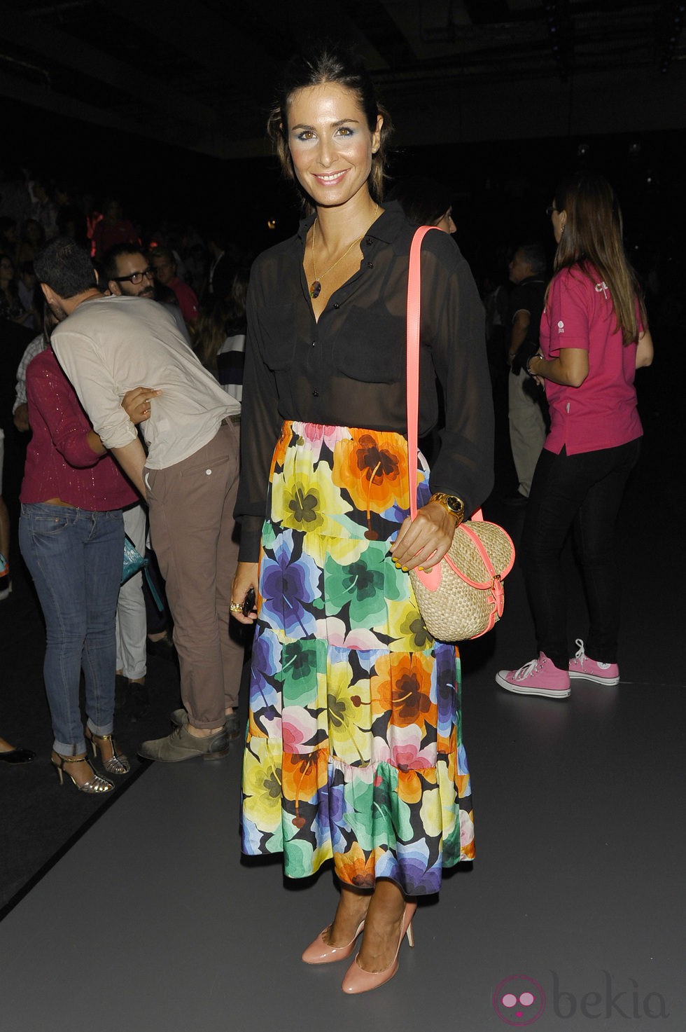 Nuria Roca en el desfile de Juanjo Oliva en Cibeles