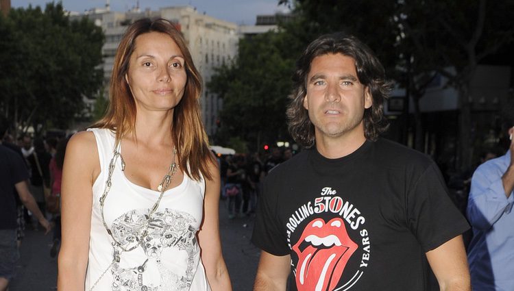 Toño Sanchís y Lorena Romero en el concierto de los Rolling Stones en Madrid