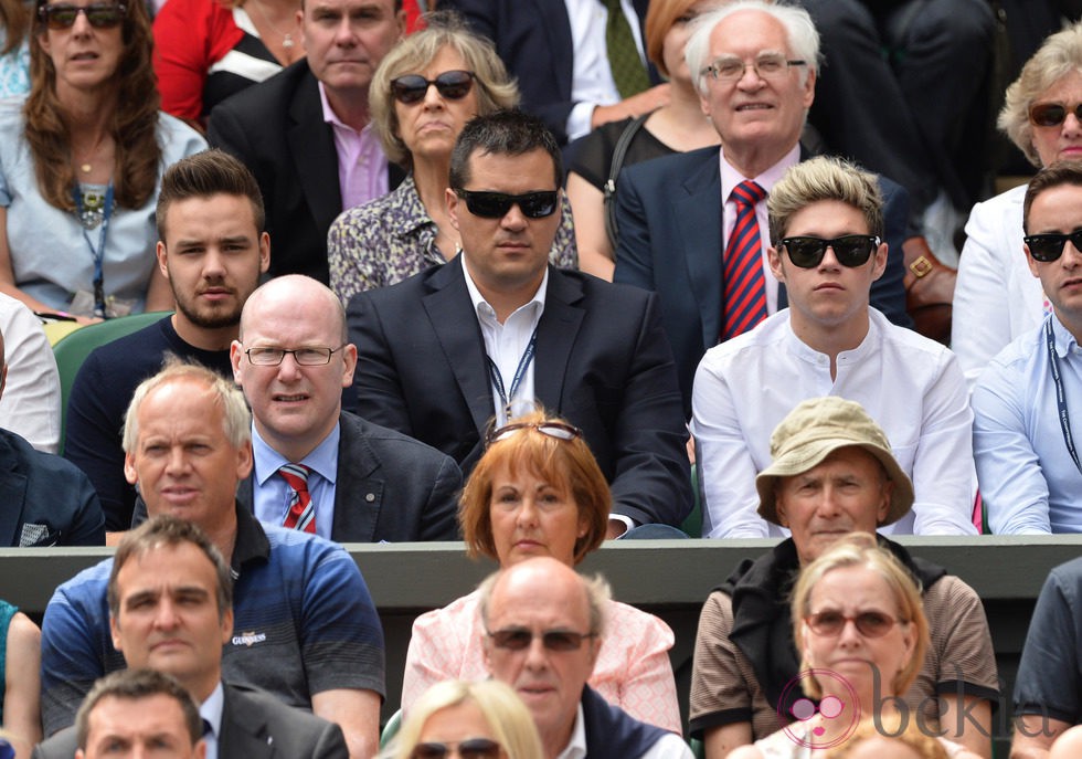 Liam Payne y Niall Horan en un partido de Rafa Nadal en Wimbledon 2014