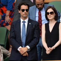 Michelle Dockery y John Dineen en un partido de Rafa Nadal en Wimbledon 2014