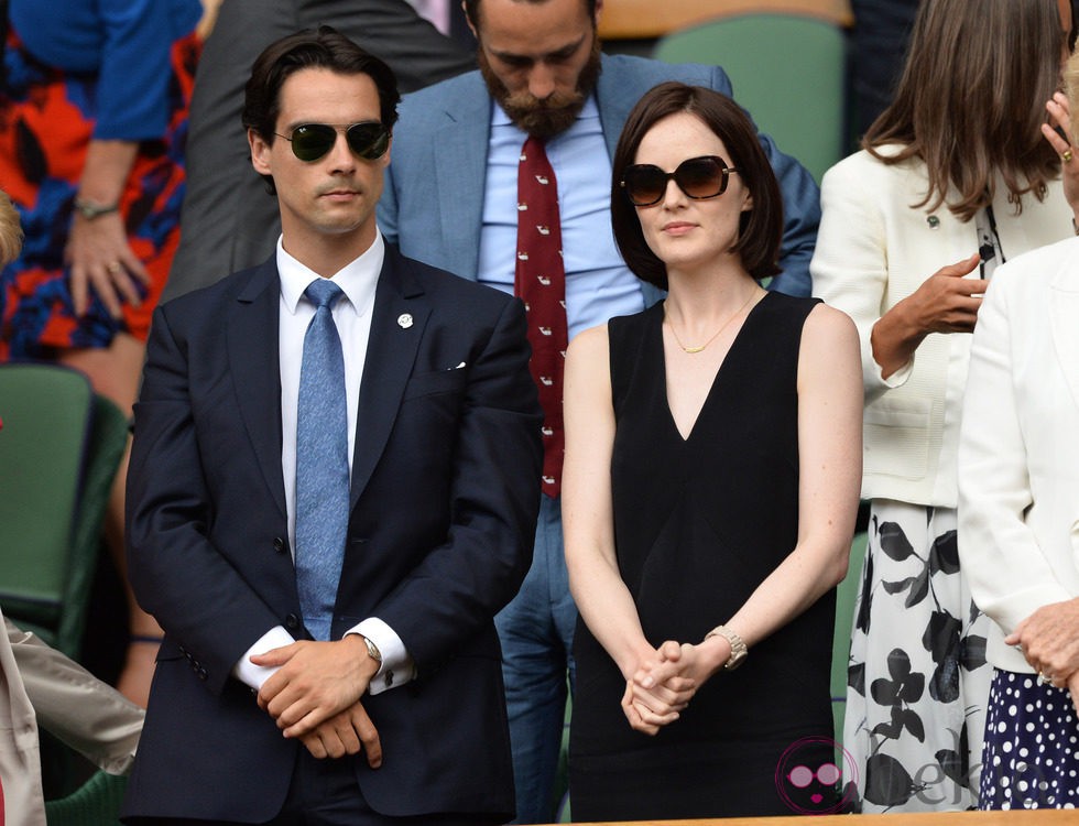 Michelle Dockery y John Dineen en un partido de Rafa Nadal en Wimbledon 2014