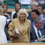 La Duquesa de Cornualles en un partido de tenis en Wimbledon 2014