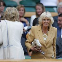 La Duquesa de Cornualles en un partido de tenis en Wimbledon 2014