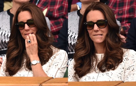 Kate Middleton se muerde el labio inferior en el partido de Andy Murray en Wimbledon 2014