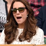 Kate Middleton abre la boca angustiada en el partido de Andy Murray en Wimbledon 2014