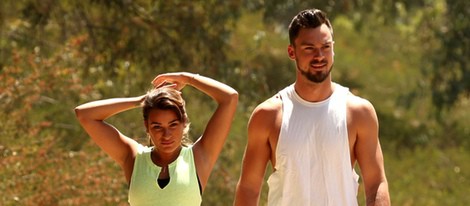 Lea Michele y Matthew Paetz haciendo deporte por Los Angeles