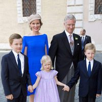 Los Reyes Matilde y Felipe de Bélgica en la boda del Príncipe Amadeo y Lili Rosboch