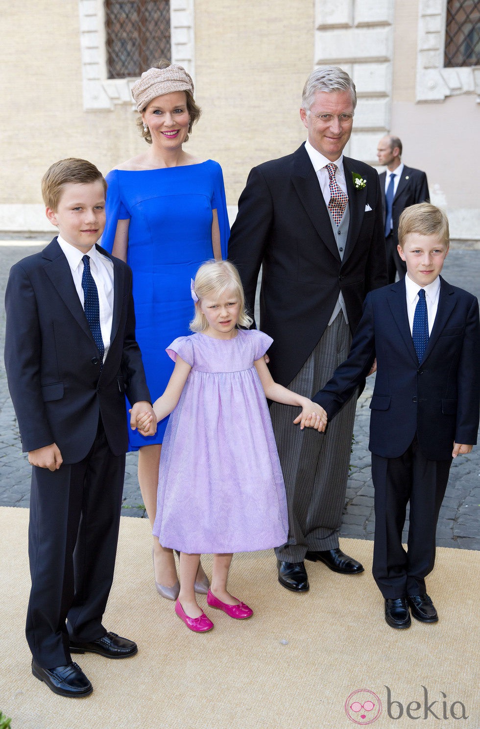 Los Reyes Matilde y Felipe de Bélgica en la boda del Príncipe Amadeo y Lili Rosboch