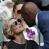 Samuel L. Jackson saluda a Elsa Pataky en la final de Wimbledon 2014