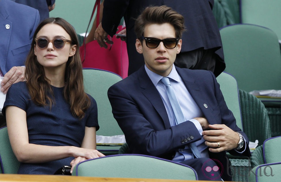 Keira Knightley y James Righton en la final femenina de Wimbledon 2014