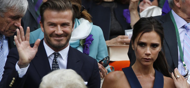 David y Victoria Beckham en la final masculina de Wimbledon 2014