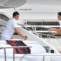 Rafa Nadal a bordo de un yate en aguas de Ibiza