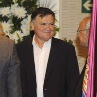 José Antonio Camacho en la capilla ardiente de Alfredo Di Stéfano en el palco de honor del Santiago Bernabéu