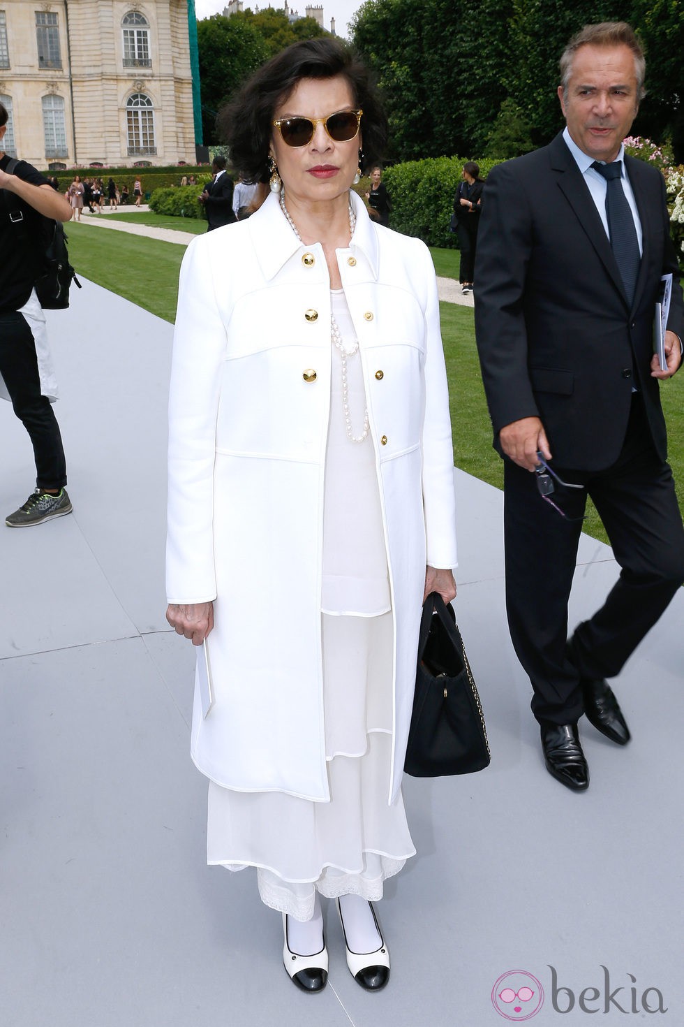 Bianca Jagger en el desfile de Dior de la Semana de la Alta Costura de París otoño/invierno 2014