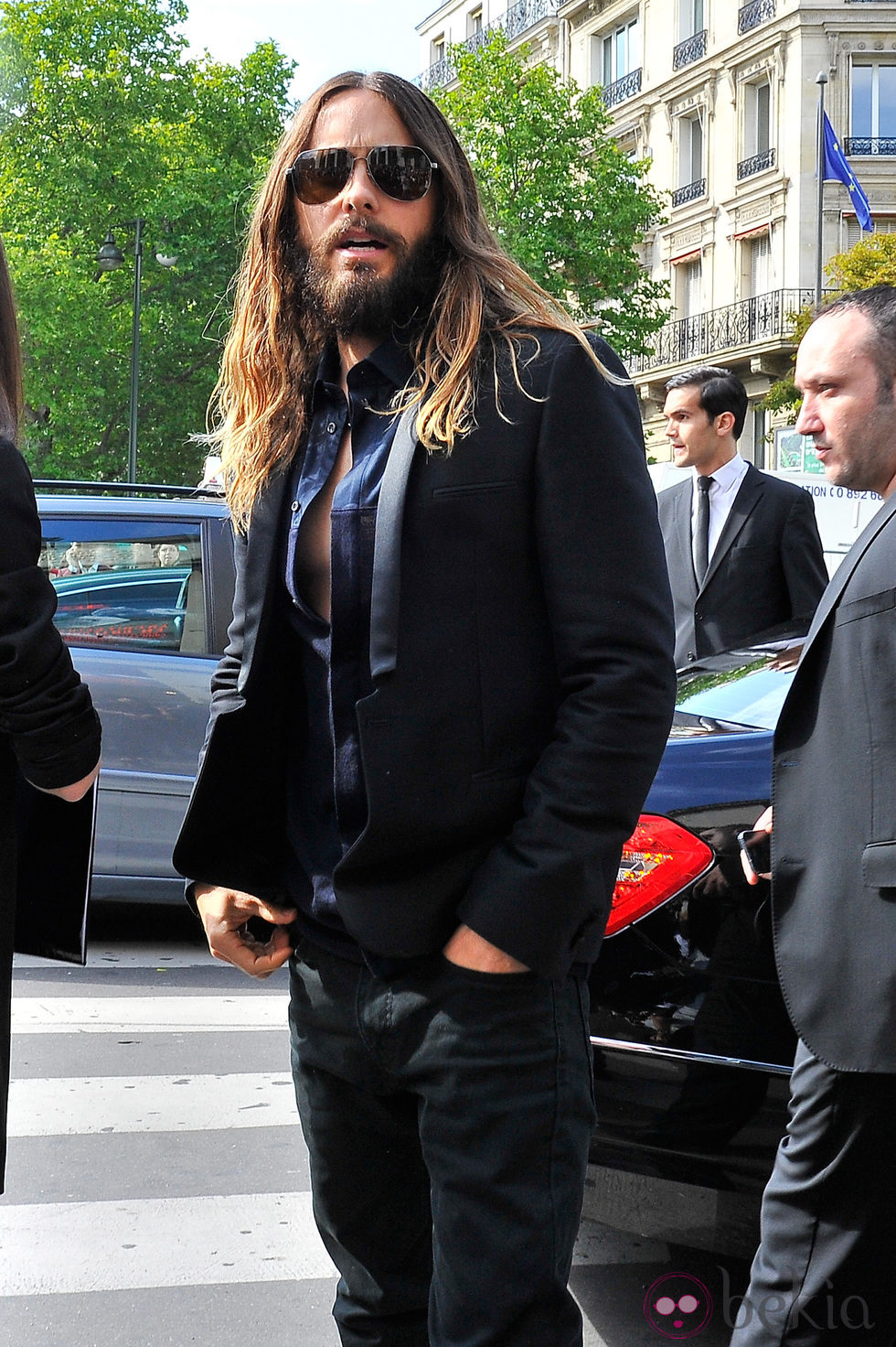 Jared Leto en el desfile de Giorgio Armani de la Semana de la Alta Costura de París otoño/invierno 2014