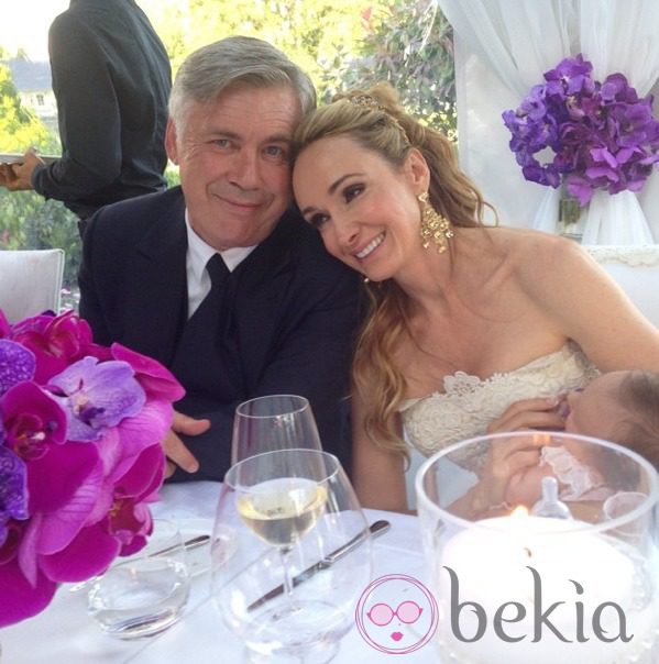 Carlo Ancelotti y Mariann Barrena recién casados