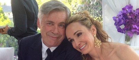 Carlo Ancelotti y Mariann Barrena recién casados