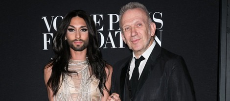 Jean Paul Gaultier y Conchita Wurst en la fiesta Vogue de la Semana de la Alta Costura de París otoño 2014