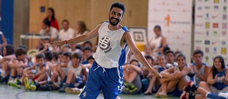 Canco Rodríguez en el partido de clausura del campamento de verano de Rudy Fernández en Mallorca