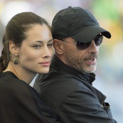 Marica Pellegrinelli y Eros Ramazzotti en la final del Mundial 2014