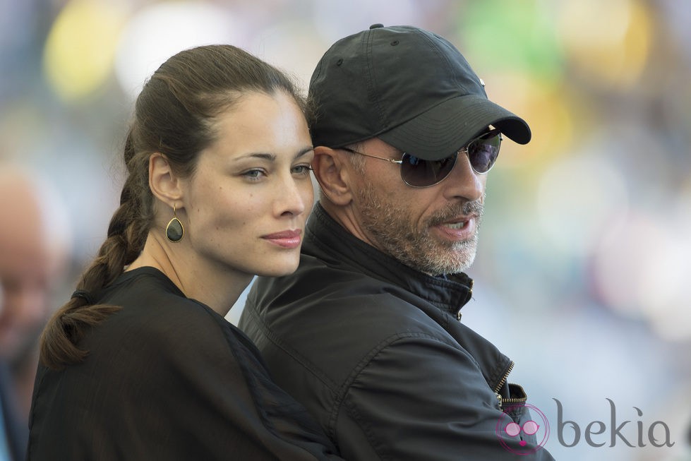 Marica Pellegrinelli y Eros Ramazzotti en la final del Mundial 2014