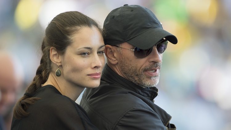 Marica Pellegrinelli y Eros Ramazzotti en la final del Mundial 2014