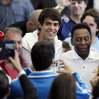 Zico, Kaká, Pelé y David Beckham en la final del Mundial 2014