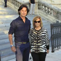 Poty y María Teresa Campos en el funeral de Carmen Hornillos