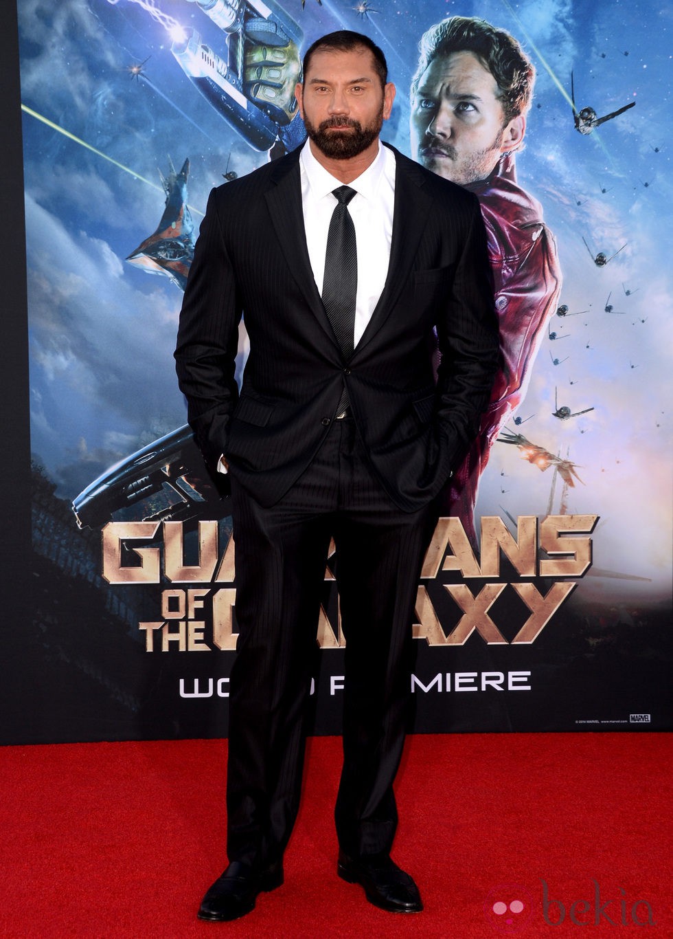 Dave Bautista en el estreno de 'Guardianes de la Galaxia' en Los Angeles