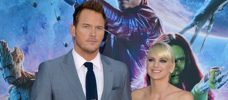 Chris Pratt y Anna Faris en el estreno de 'Guardianes de la Galaxia' en Los Angeles